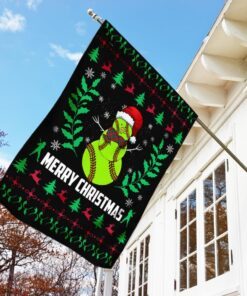 softball snowman merry christmas flag 2949