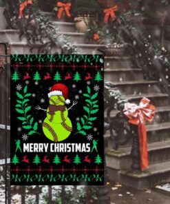 softball snowman merry christmas flag 5889