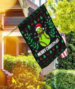 softball snowman merry christmas flag 6961