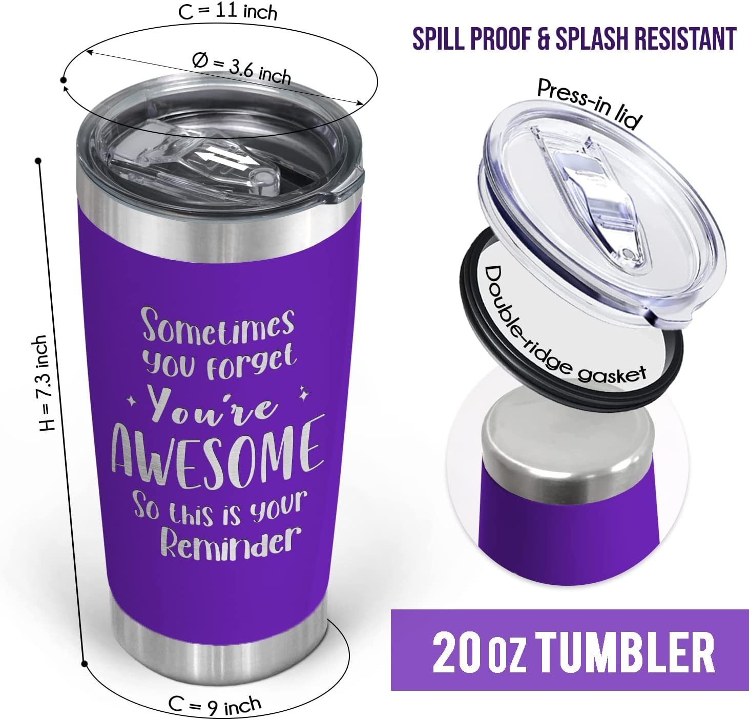 Sometimes You Forget You're Awesome - Gift For Mom Laser Engrave 20 Oz Tumbler - Image 4