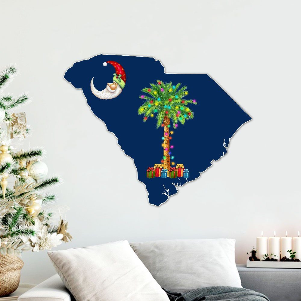 South Carolina  Christmas Hanging Metal Sign On The Moon LNT791F - Image 2