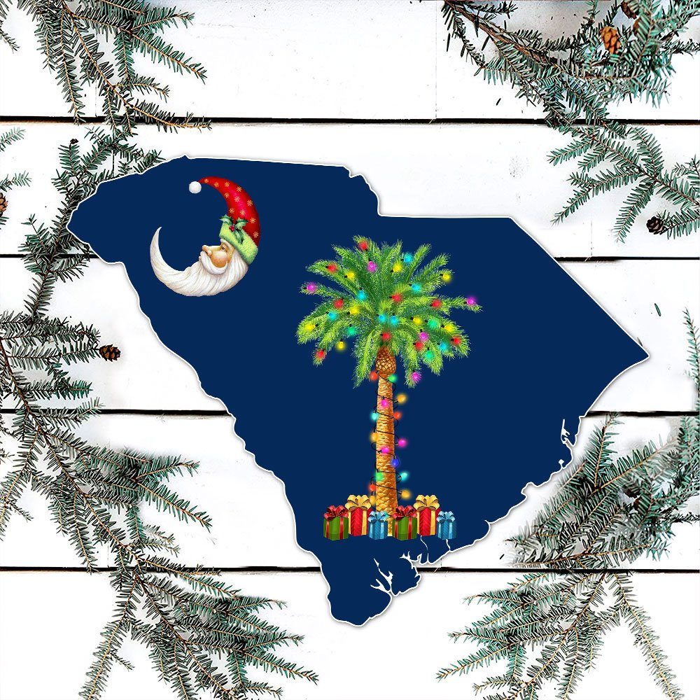 South Carolina  Christmas Hanging Metal Sign On The Moon LNT791F - Image 3