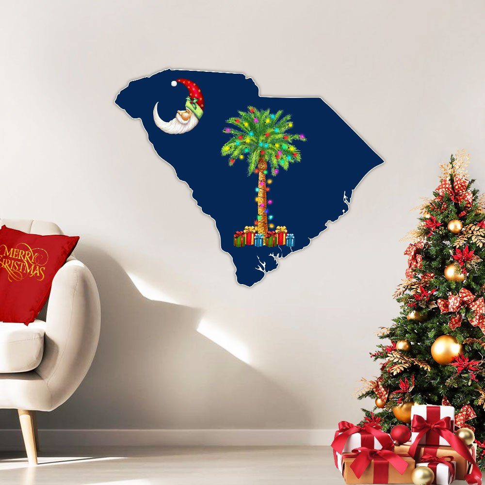 South Carolina  Christmas Hanging Metal Sign On The Moon LNT791F - Image 5