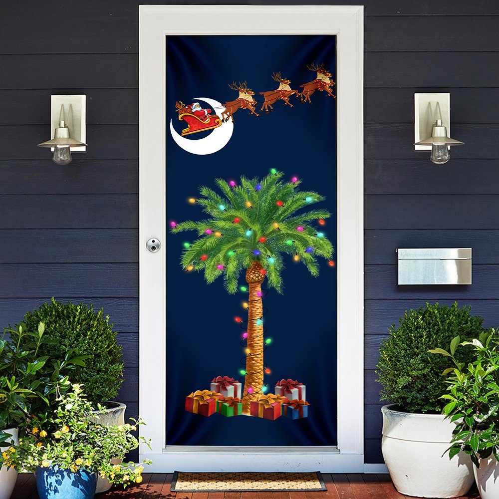 South Carolina Christmas Door Cover Santa Palmetto Tree LNT749D - Image 5