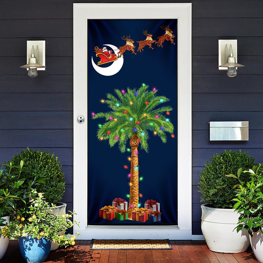 South Carolina Christmas Door Cover Santa Palmetto Tree LNT749D - Image 2