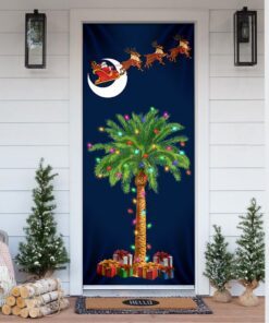 South Carolina Christmas Door Cover Santa Palmetto Tree LNT749D