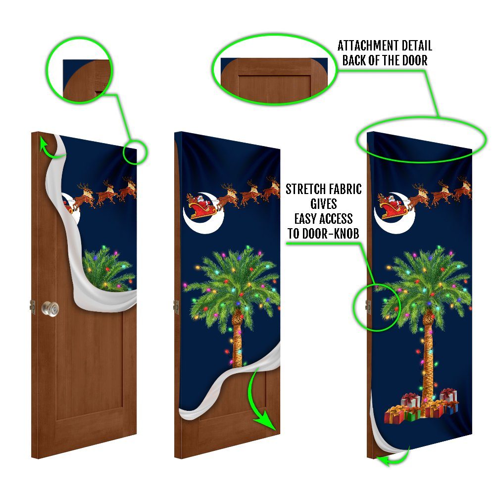 South Carolina Christmas Door Cover Santa Palmetto Tree LNT749D - Image 6