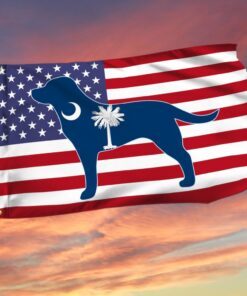 South Carolina Flag Dog South Carolina Grommet Flag QTR248GF