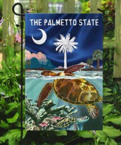 south carolina flag the palmetto state. loggerhead turtle bnn731f 2835