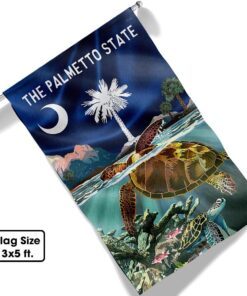 south carolina flag the palmetto state. loggerhead turtle bnn731f 6177