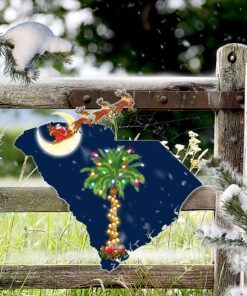 south carolina hanging metal sign santa on sleigh reindeer lnt789ms 2467