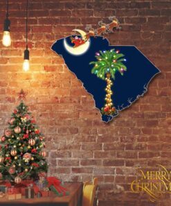 south carolina hanging metal sign santa on sleigh reindeer lnt789ms 5012