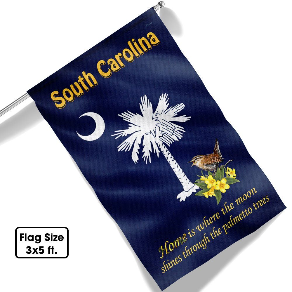 South Carolina State Flag Home Is Where The Moon Shines Through The Palmetto Trees Flag MLN647F - Image 6