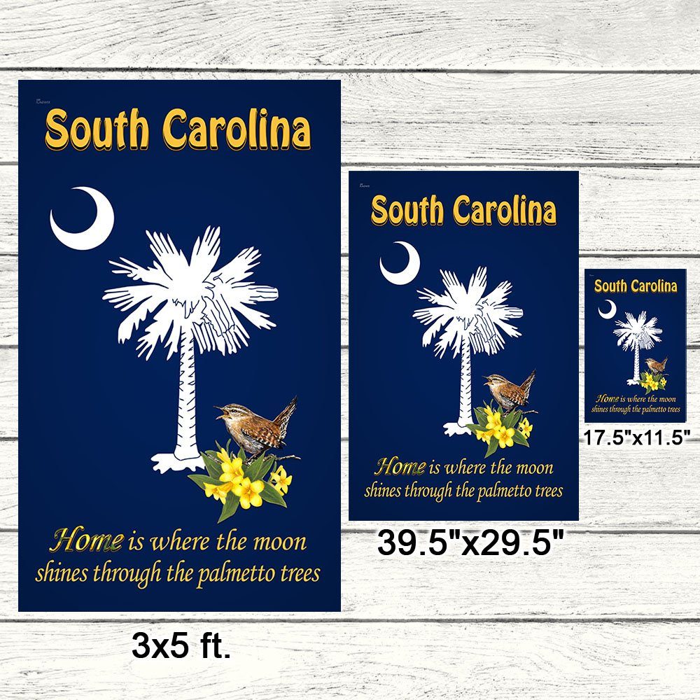 South Carolina State Flag Home Is Where The Moon Shines Through The Palmetto Trees Flag MLN647F - Image 7