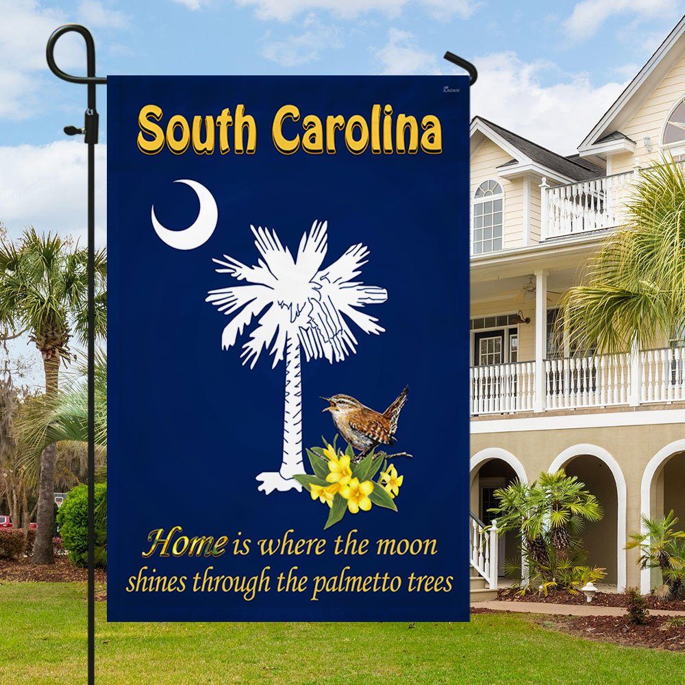 South Carolina State Flag Home Is Where The Moon Shines Through The Palmetto Trees Flag MLN647F - Image 3