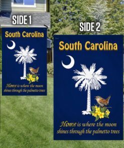 south carolina state flag home is where the moon shines through the palmetto trees flag mln647f 5537