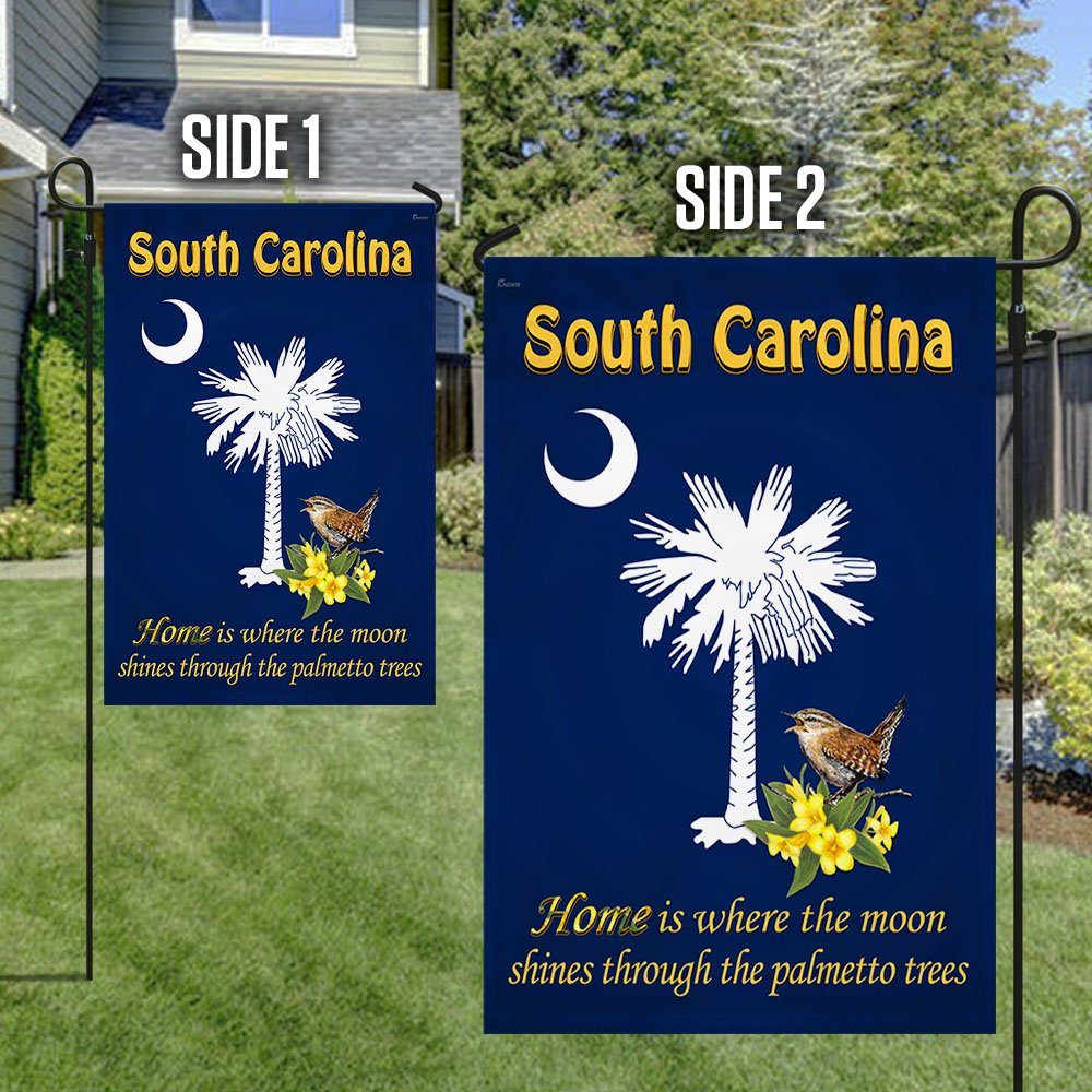 South Carolina State Flag Home Is Where The Moon Shines Through The Palmetto Trees Flag MLN647F - Image 5