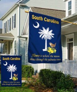 south carolina state flag home is where the moon shines through the palmetto trees flag mln647f 8676