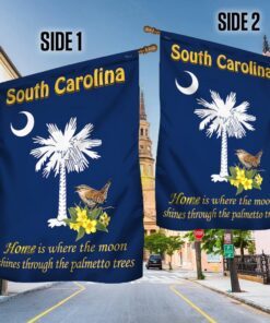 south carolina state flag home is where the moon shines through the palmetto trees flag mln647f 8704