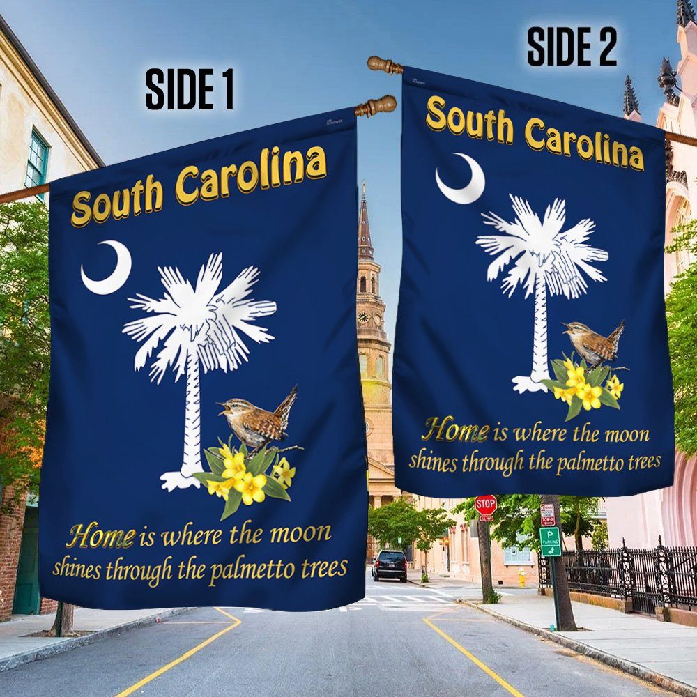 South Carolina State Flag Home Is Where The Moon Shines Through The Palmetto Trees Flag MLN647F - Image 2