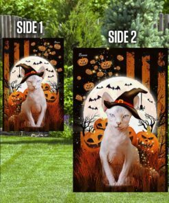 sphynx cat happy halloween flag 2788