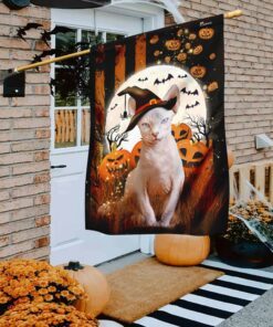 sphynx cat happy halloween flag 4454