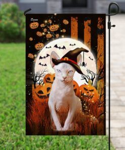 sphynx cat happy halloween flag 4701