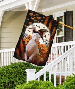sphynx cat happy halloween flag 6562