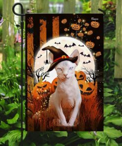 sphynx cat happy halloween flag 7584