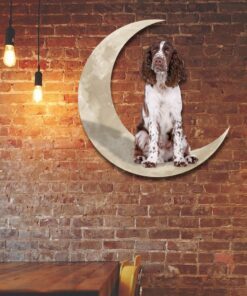 Springer Spaniel And Moon Hanging Metal Sign QNK879MSv14