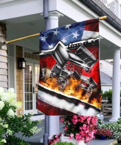 Sprint Car Racing American Flag
