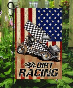 sprint car racing american flag 7812