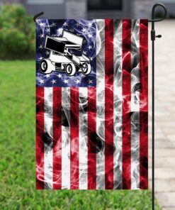 sprint car racing american u.s. flag 3022