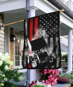 Sprint Car Racing American U.S. Flag