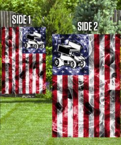 sprint car racing american u.s. flag 8139