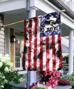 Sprint Car Racing American U.S. Flag