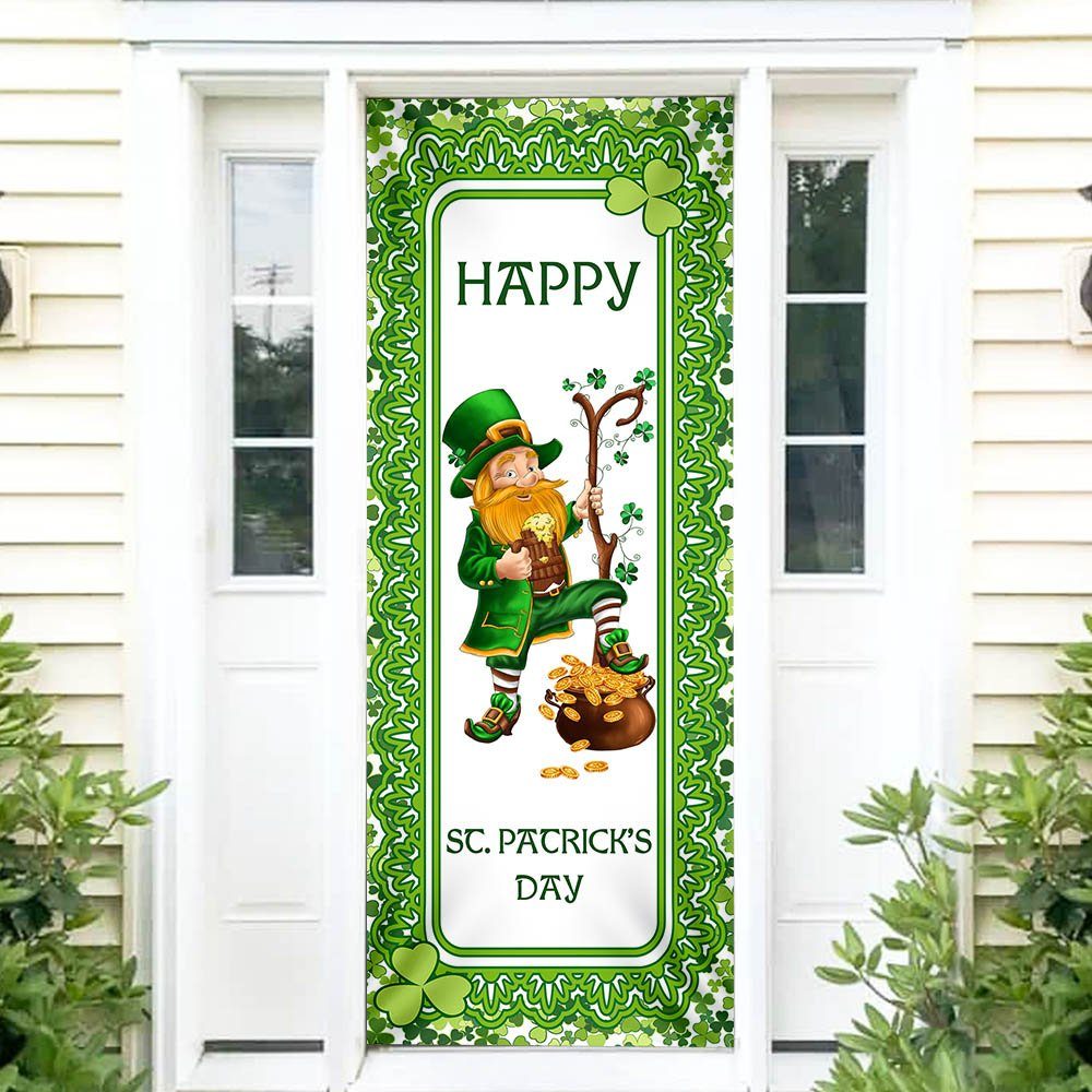 St. Patrick's Day Door Cover Irish Leprechaun Home Decoration TQN815D