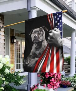 Staffordshire Bull Terrier Dog Lover American US Flag