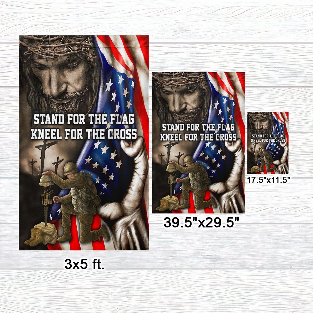 Stand For The Flag, Veteran Memorial Jesus Christian Flag TPT849F - Image 7