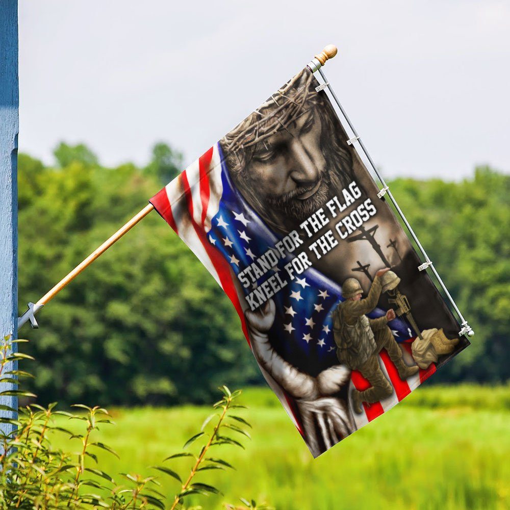 Stand For The Flag, Veteran Memorial Jesus Christian Flag TPT849F - Image 9