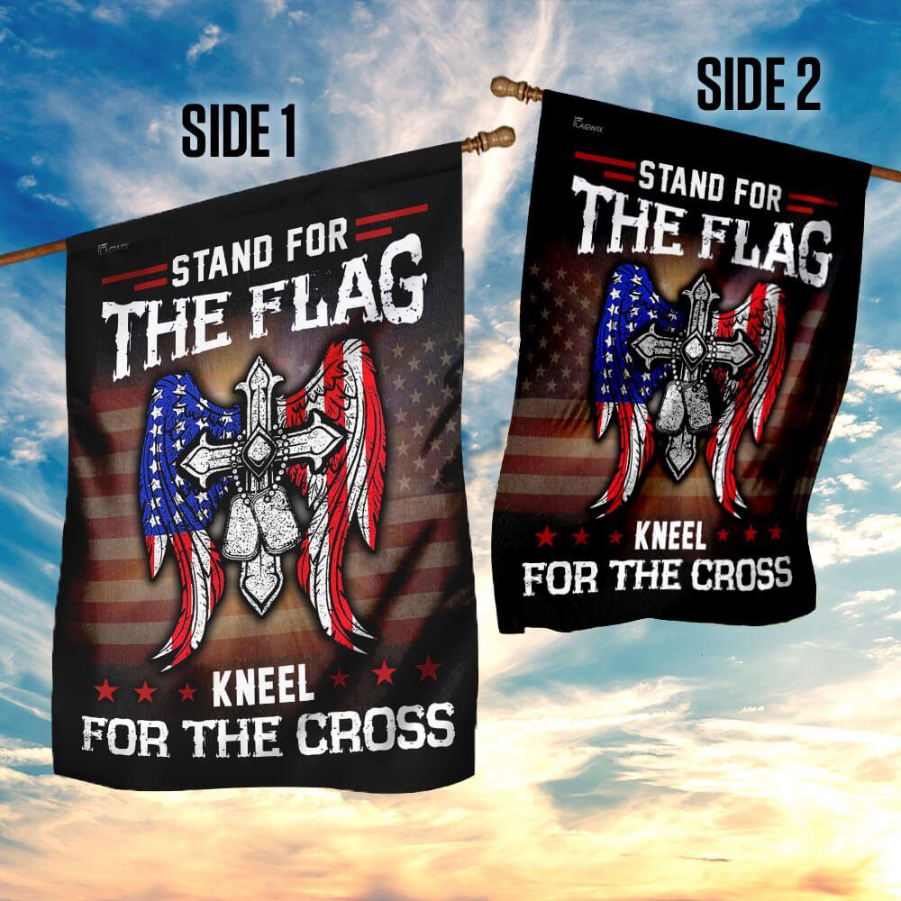 Stand For The Flag Kneel For The Cross  Flag - Image 5