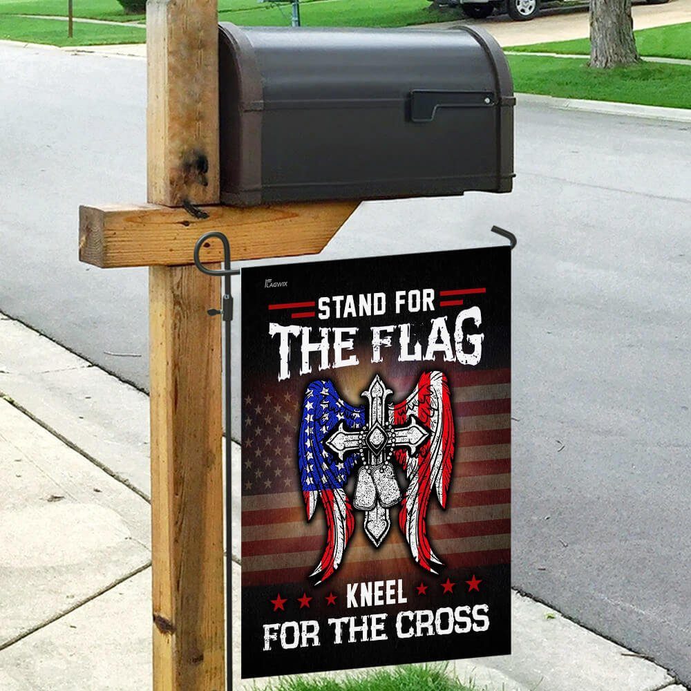 Stand For The Flag Kneel For The Cross  Flag - Image 9