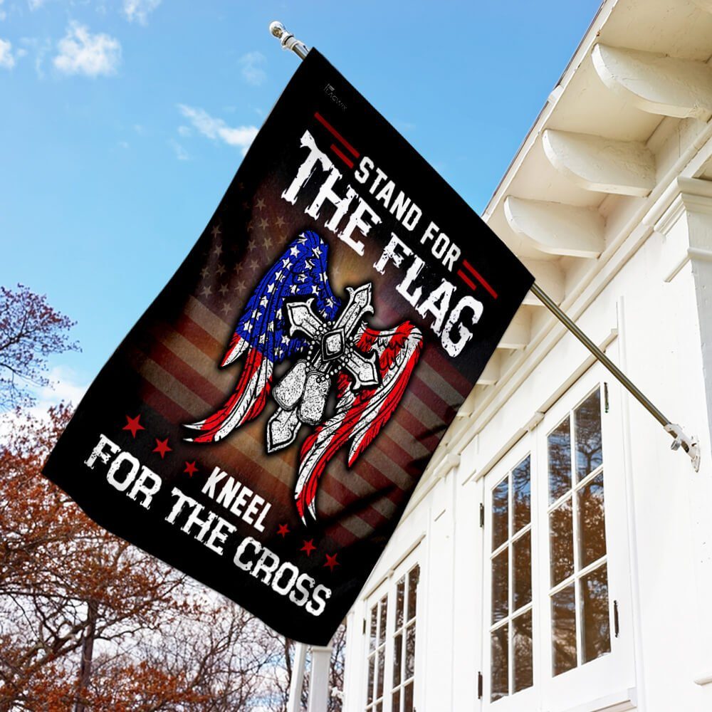 Stand For The Flag Kneel For The Cross  Flag - Image 2