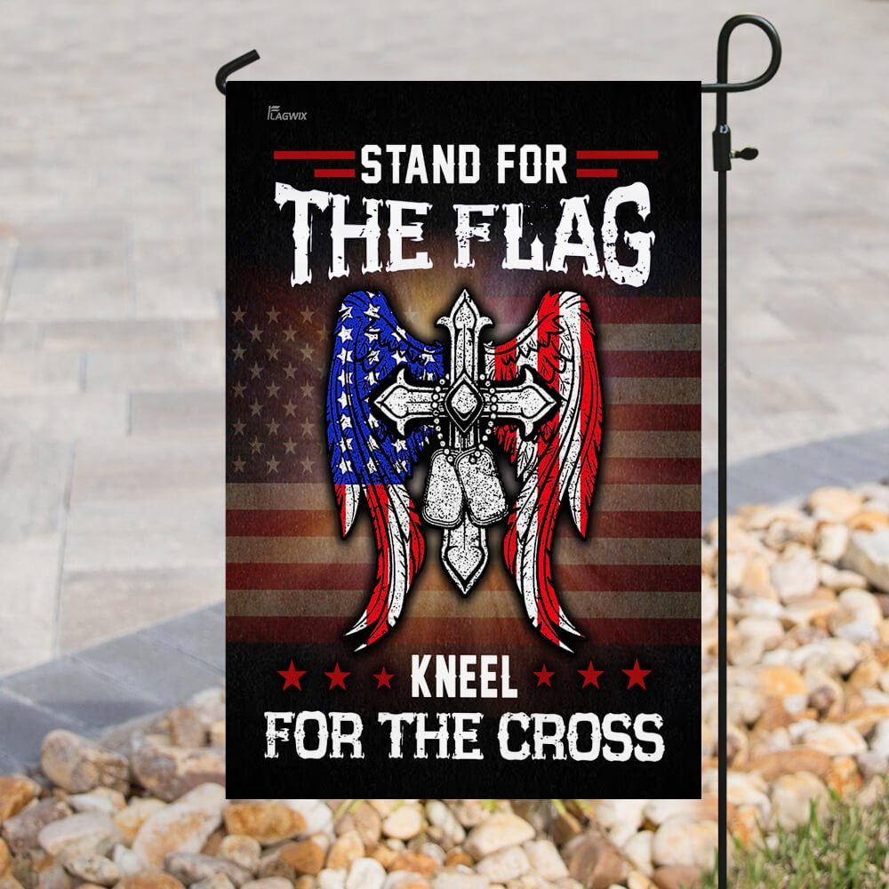 Stand For The Flag Kneel For The Cross  Flag - Image 8