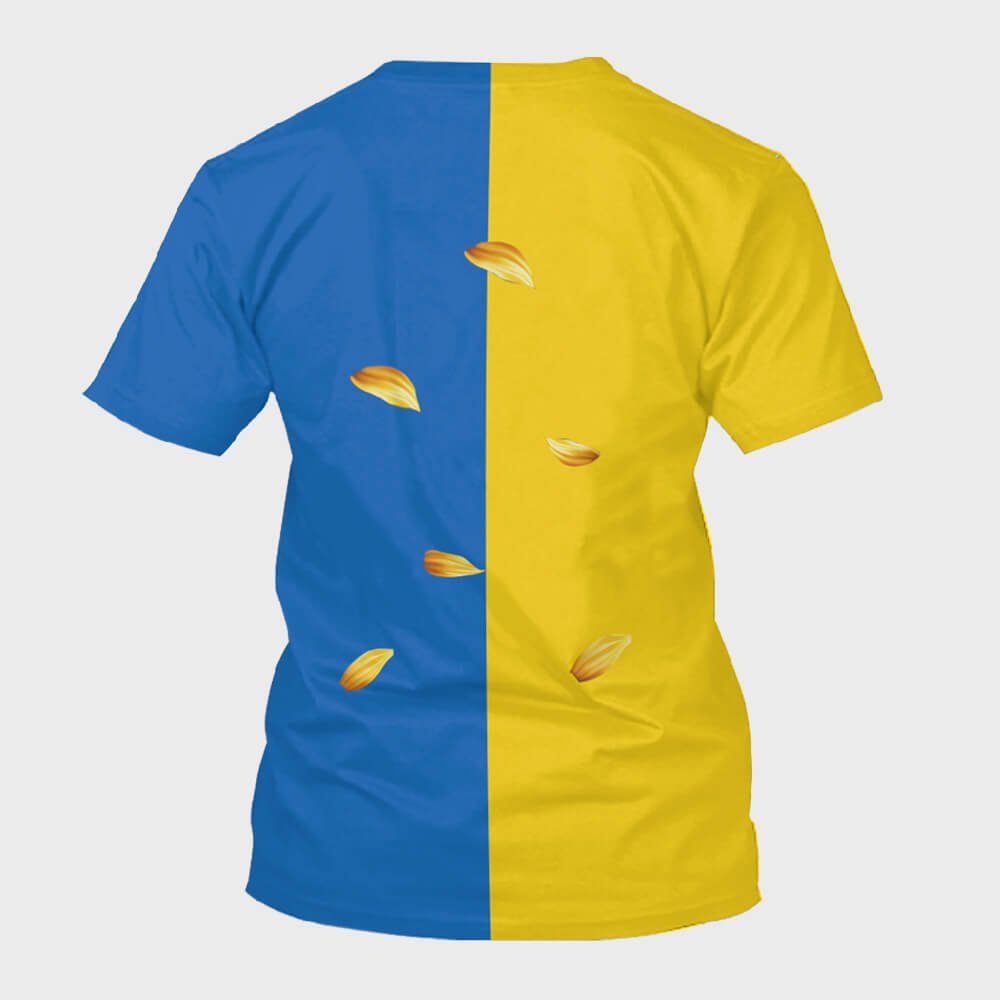 Stand With Ukraine 3DTshirt. Slava Ukraini Sunflower Ukrainian Flag. Peace For Ukraine Flag NNT450TS - Image 2