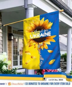 Stand With Ukraine Flag. Slava Ukraini Sunflower Ukrainian Flag. Peace For Ukraine Flag NNT450F