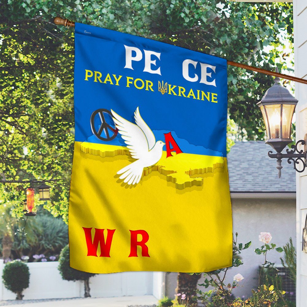 Stand With Ukraine Flag Pray for Ukraine. Stop War. Peace In Ukraine. Ukraine Peace Dove MLH2294F - Image 2