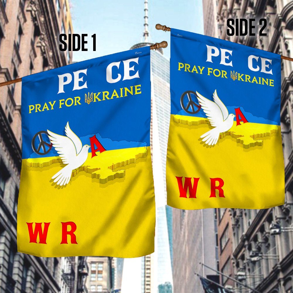 Stand With Ukraine Flag Pray for Ukraine. Stop War. Peace In Ukraine. Ukraine Peace Dove MLH2294F - Image 3