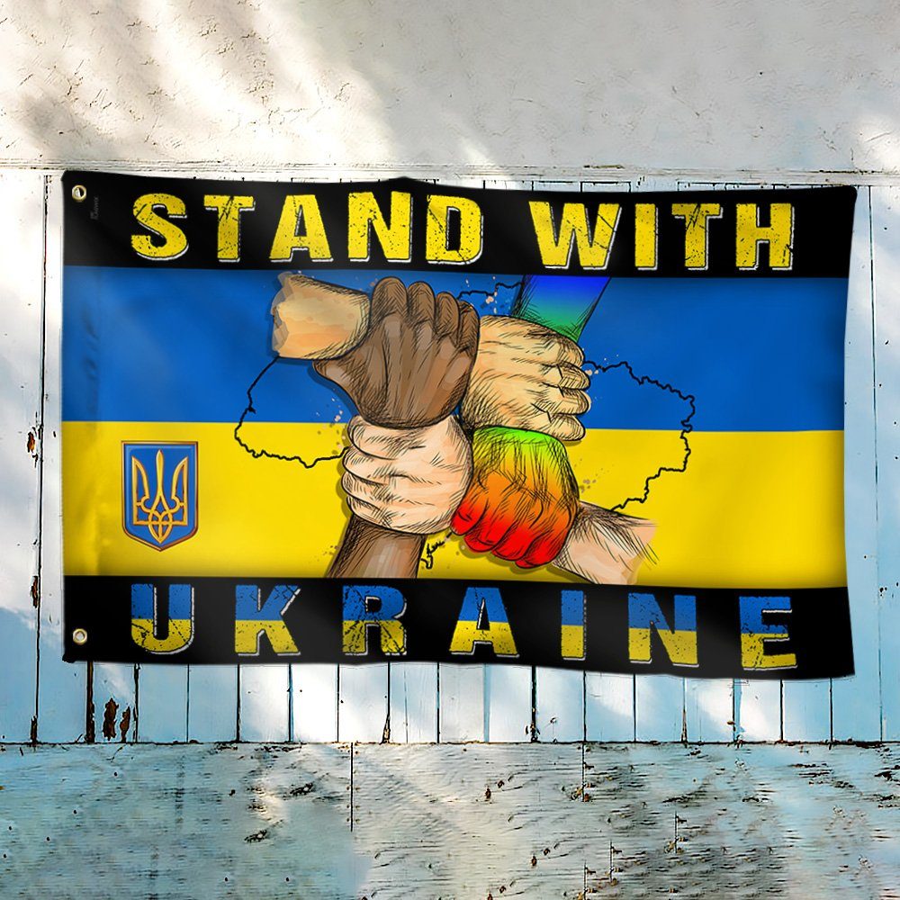 Stand With Ukraine Grommet Flag Peace For Ukraine Pray For Ukraine MLH2287GF - Image 2