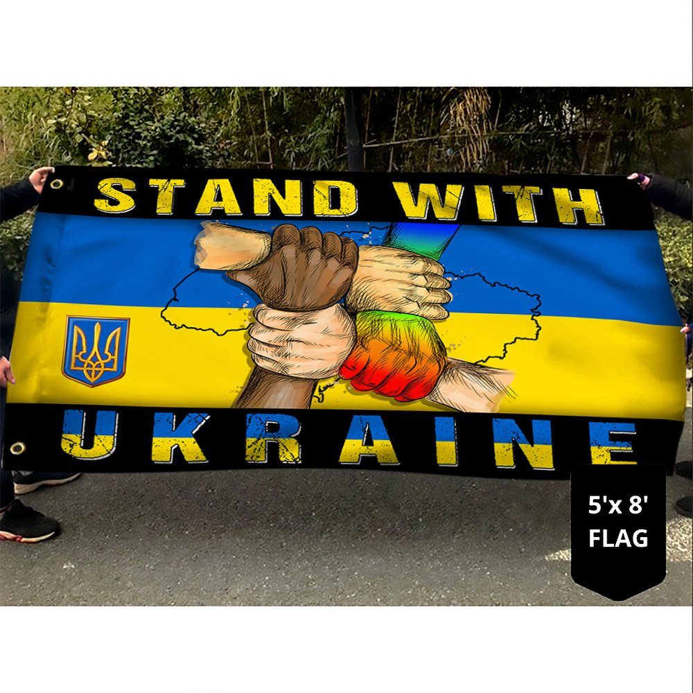 Stand With Ukraine Grommet Flag Peace For Ukraine Pray For Ukraine MLH2287GF - Image 3